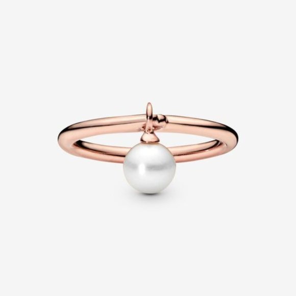 💍Pandora Dangling Freshwater Cultured Pearl Ring - Picture 2 of 3